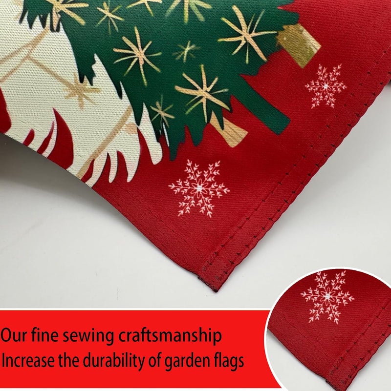 Bleshope Merry Christmas Trees Garden Flags 12x18 Inch -Double Sided Small Christmas Yard Flags UV protection Fade Resistant for Holiday Decoration Outdoor - Image 3